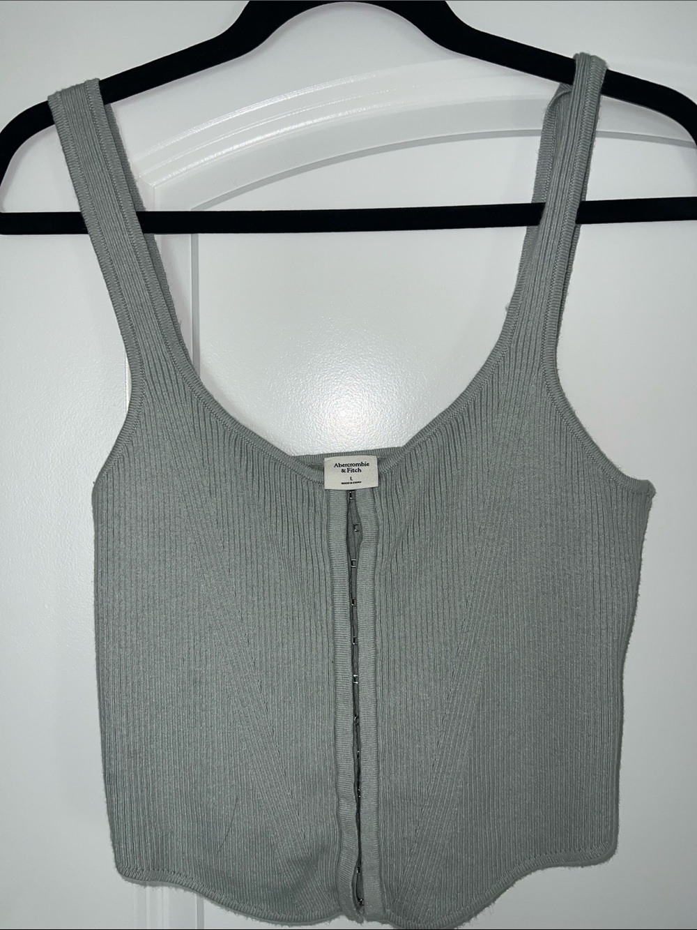 Abercrombie & Fitch Knit Corset top sage green